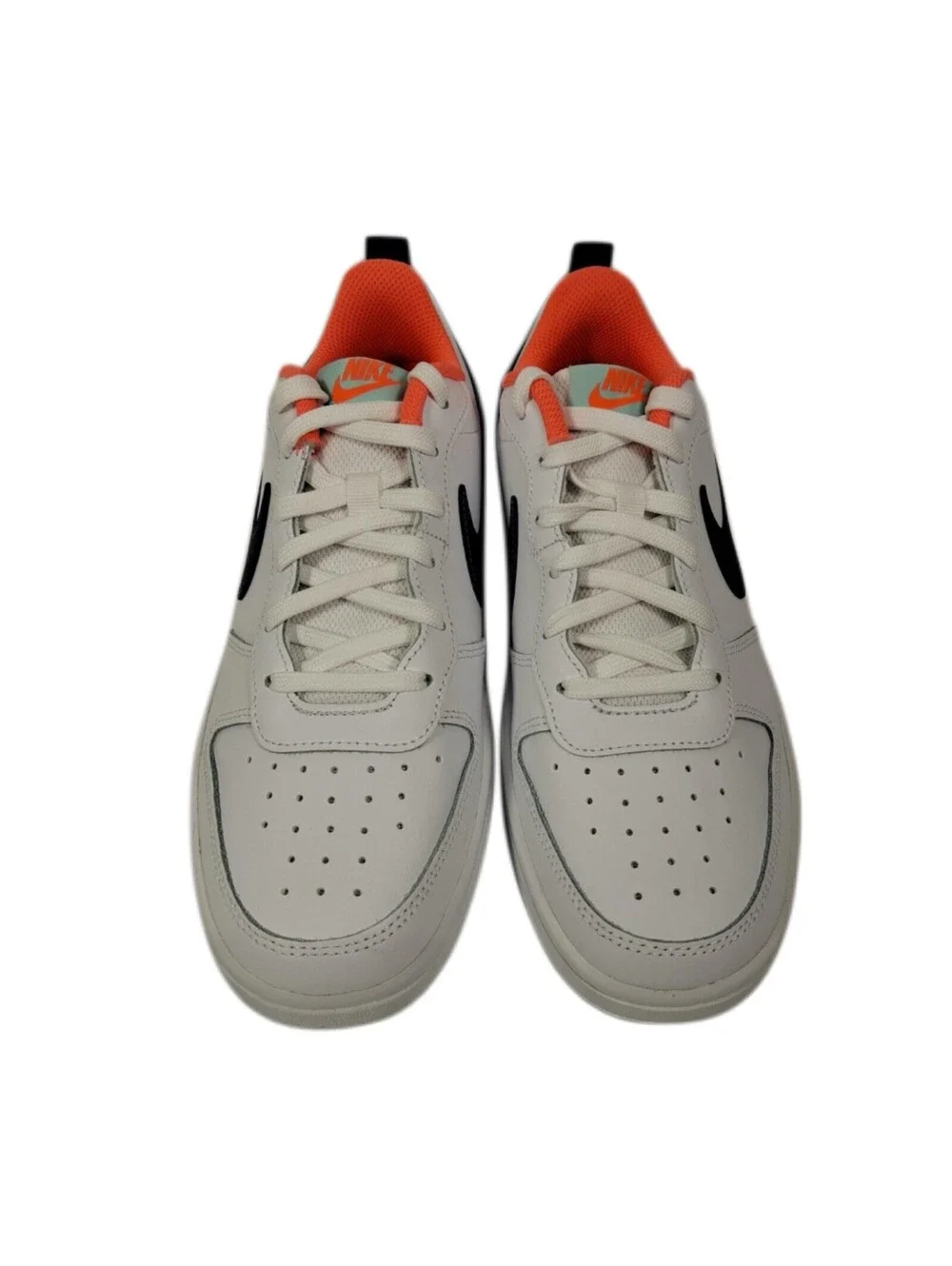 Nike Court Borough Low 2 Sneakers - White/Black/Orange - Size 6